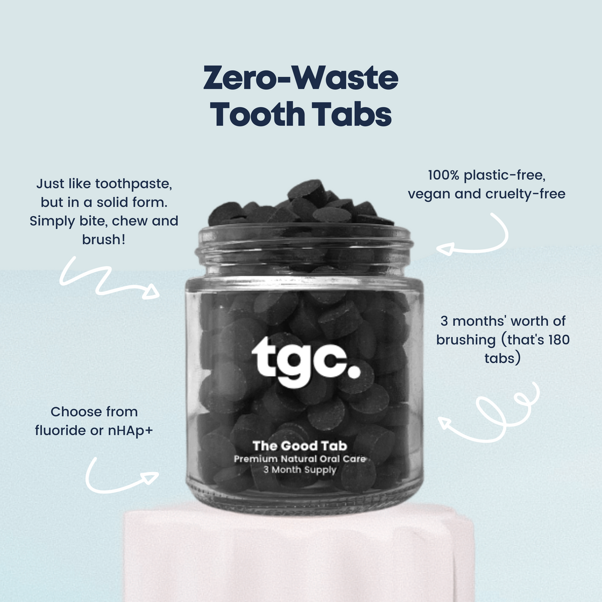 Mint Charcoal Toothpaste Tablets - The Good Company